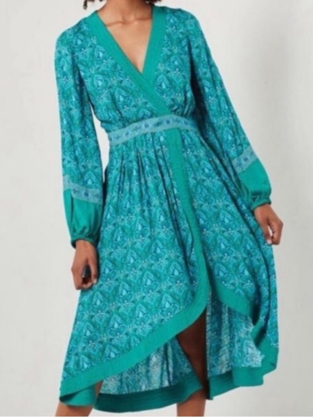 SPELL & THE GYPSY COLLECTIVE | Teal Jewel Soiree Midi Dress in Emerald Sz. XS